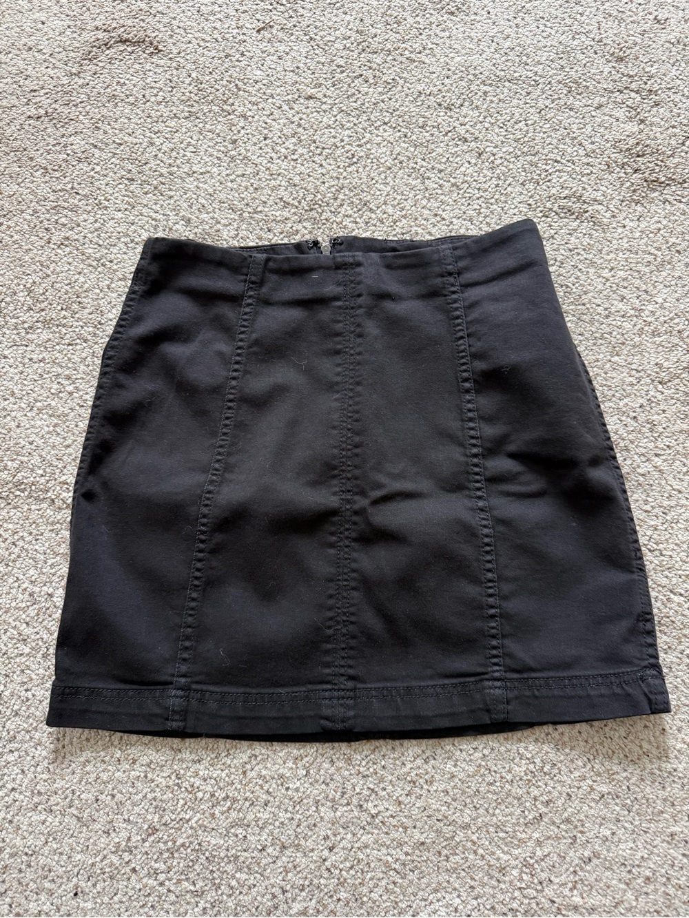 Free People Black Structured Mini Skirt
